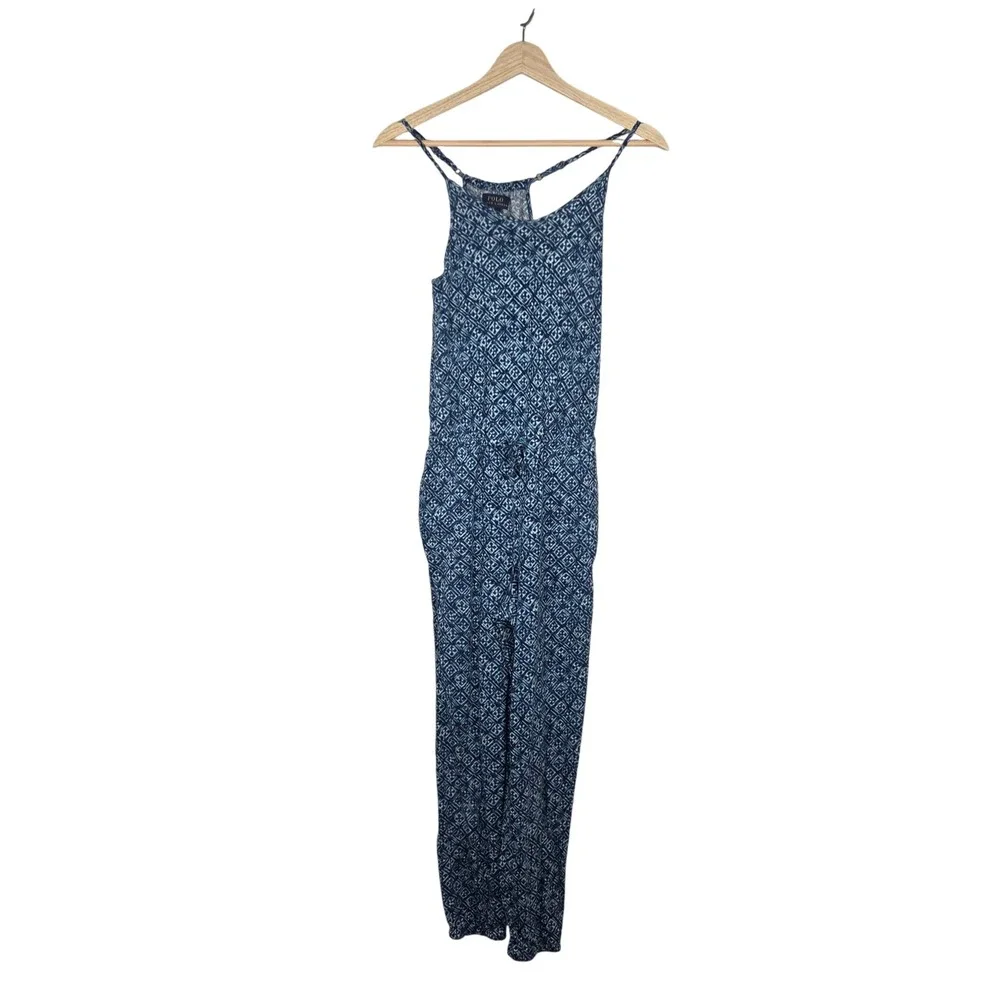 Polo Ralph Lauren Girls Romper Jumpsuit M 8-10 Blue Printed Cotton One Piece